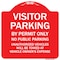 Signmission Visitor Parking By Permit No Public Parking Heavy-Gauge Aluminum Sign, 18" x 18", RW-1818-9871 A-DES-RW-1818-9871 - alternate 1